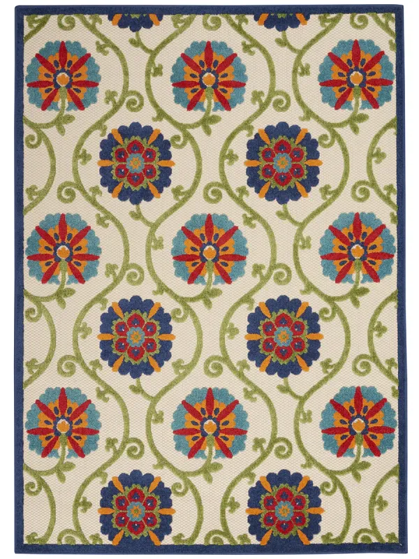Aloha ALH19 Blue/Multicolor 9'6" x 13' Rug