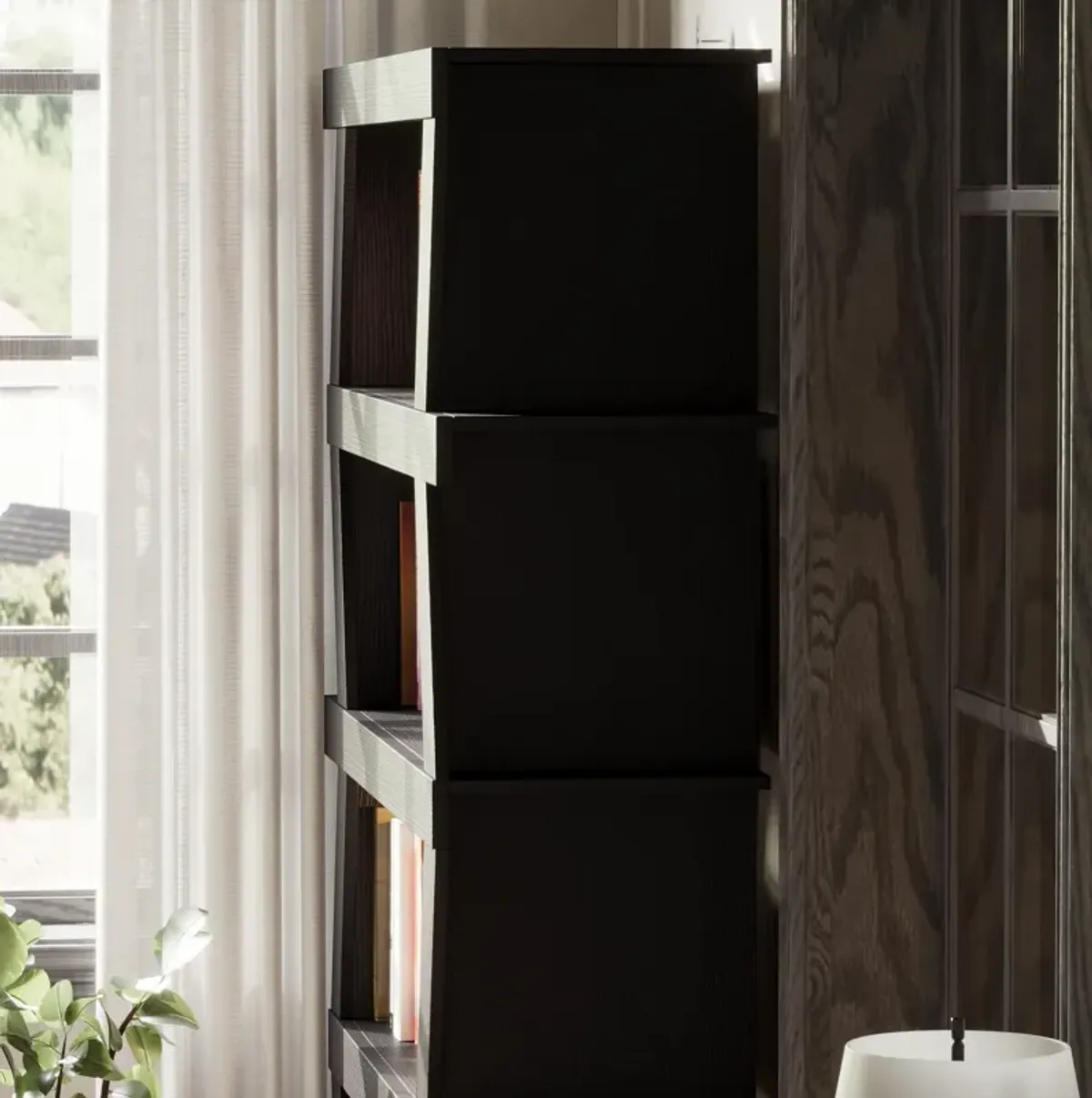 FUFU&GAGA Modern 5-Tier Bookshelf – Stylish and Functional Storage, (35.4" W x 11.5" D x 63.8" H),Black