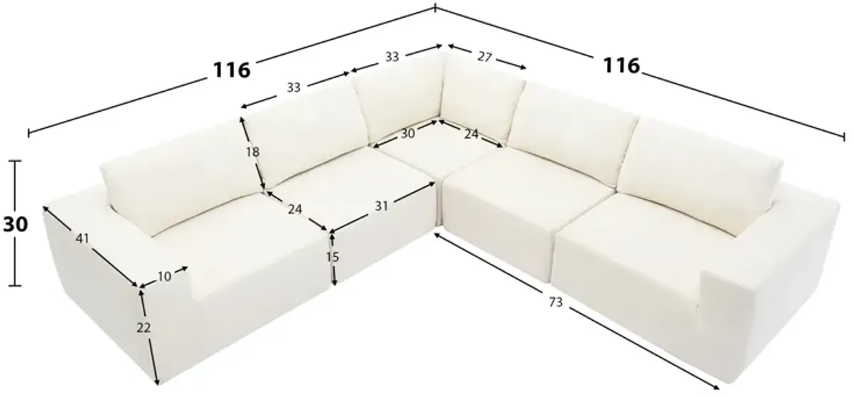 Merax Luxury L Shaped Terry Cloth Sectional Sofa