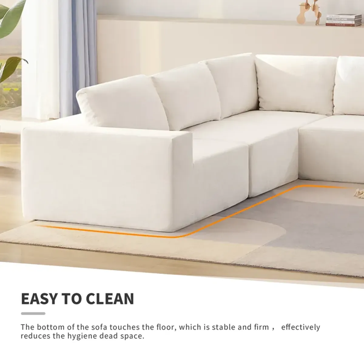 Merax Luxury L Shaped Terry Cloth Sectional Sofa