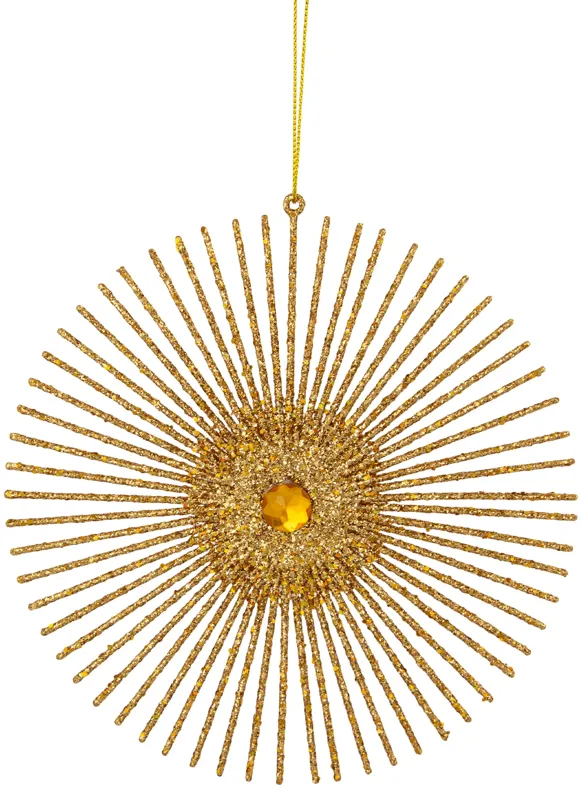 6" Gold Glittered Snowflake Christmas Ornament