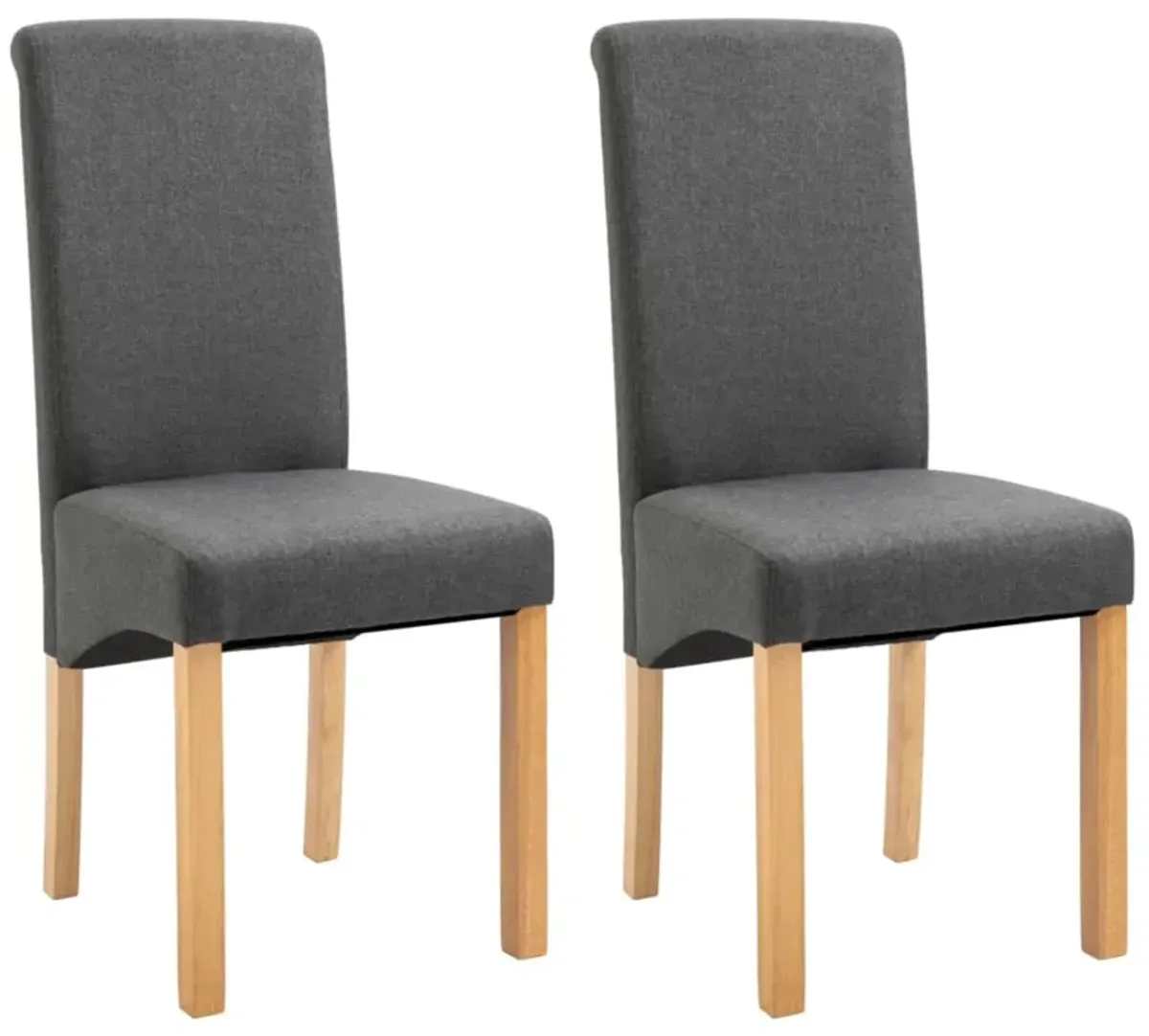 vidaXL Dining Chairs 2 pcs Gray Fabric