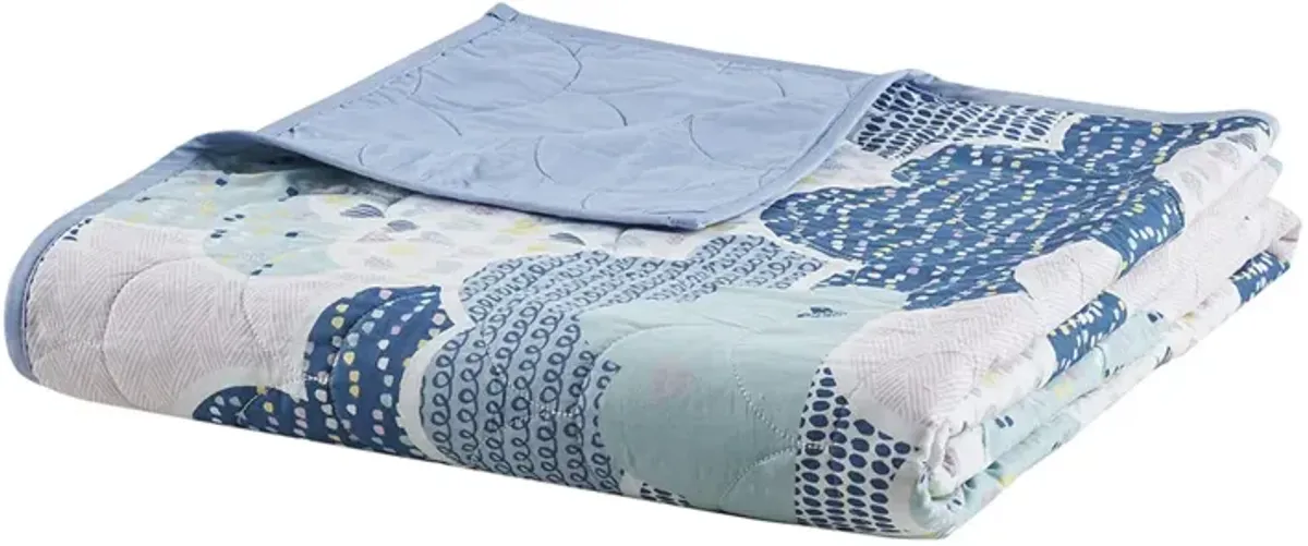 Gracie Mills Eowyn Whimsical Cloud 5-Piece Reversible Cotton Quilt Set with Decorative Pillows