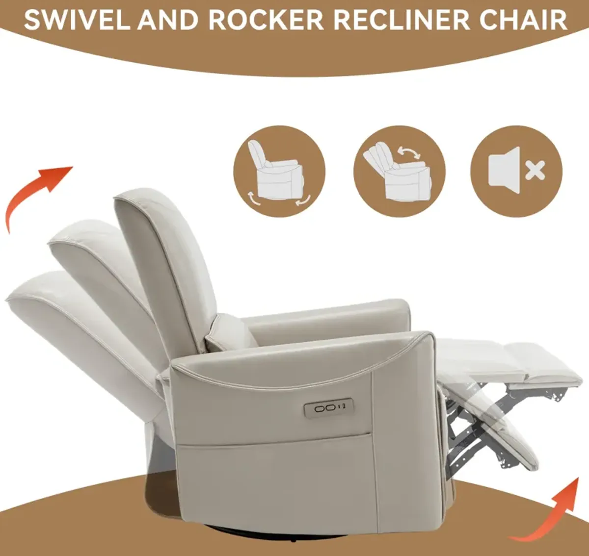 Merax Swivel and Rocker Power Recliner Chair