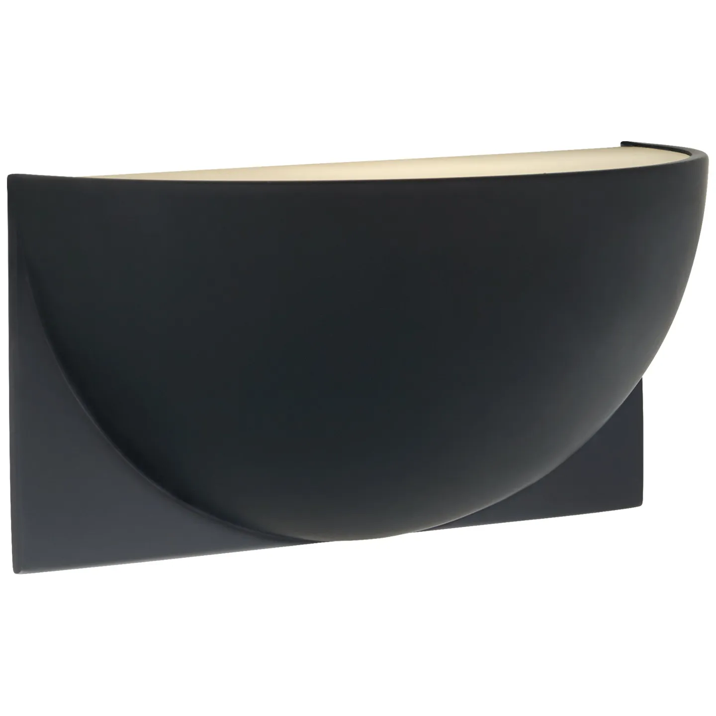 Quarter Sphere Small Up Light in Matte Black with Frosted Glass