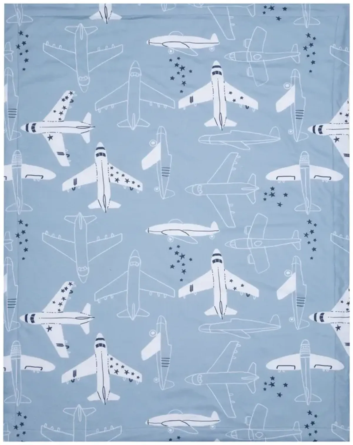 Bedtime Originals Little Aviator Blue/White Airplane Soft Fleece Baby Blanket