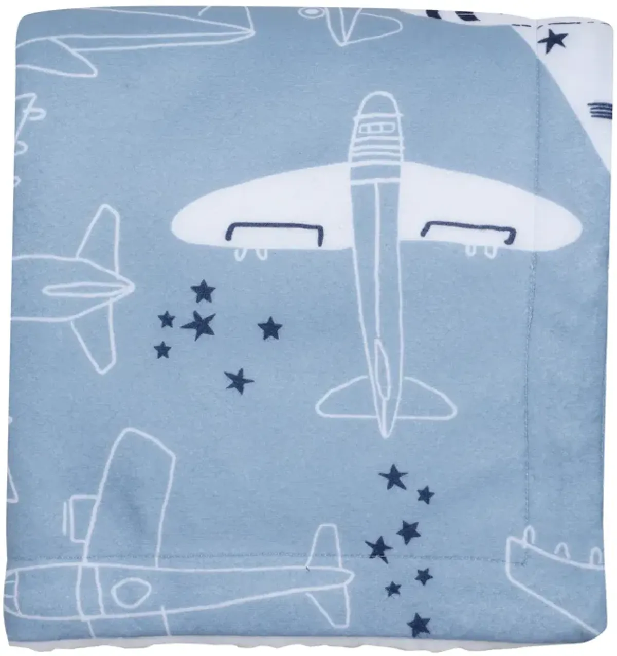 Bedtime Originals Little Aviator Blue/White Airplane Soft Fleece Baby Blanket