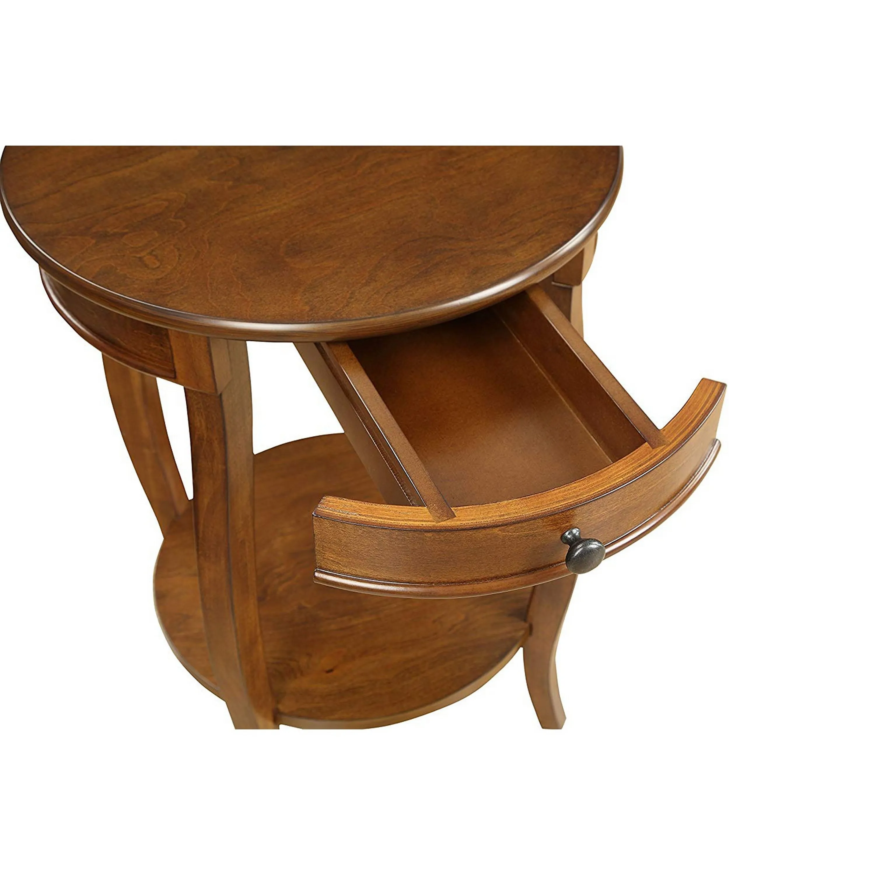 Alysa End Table, Walnut-Benzara