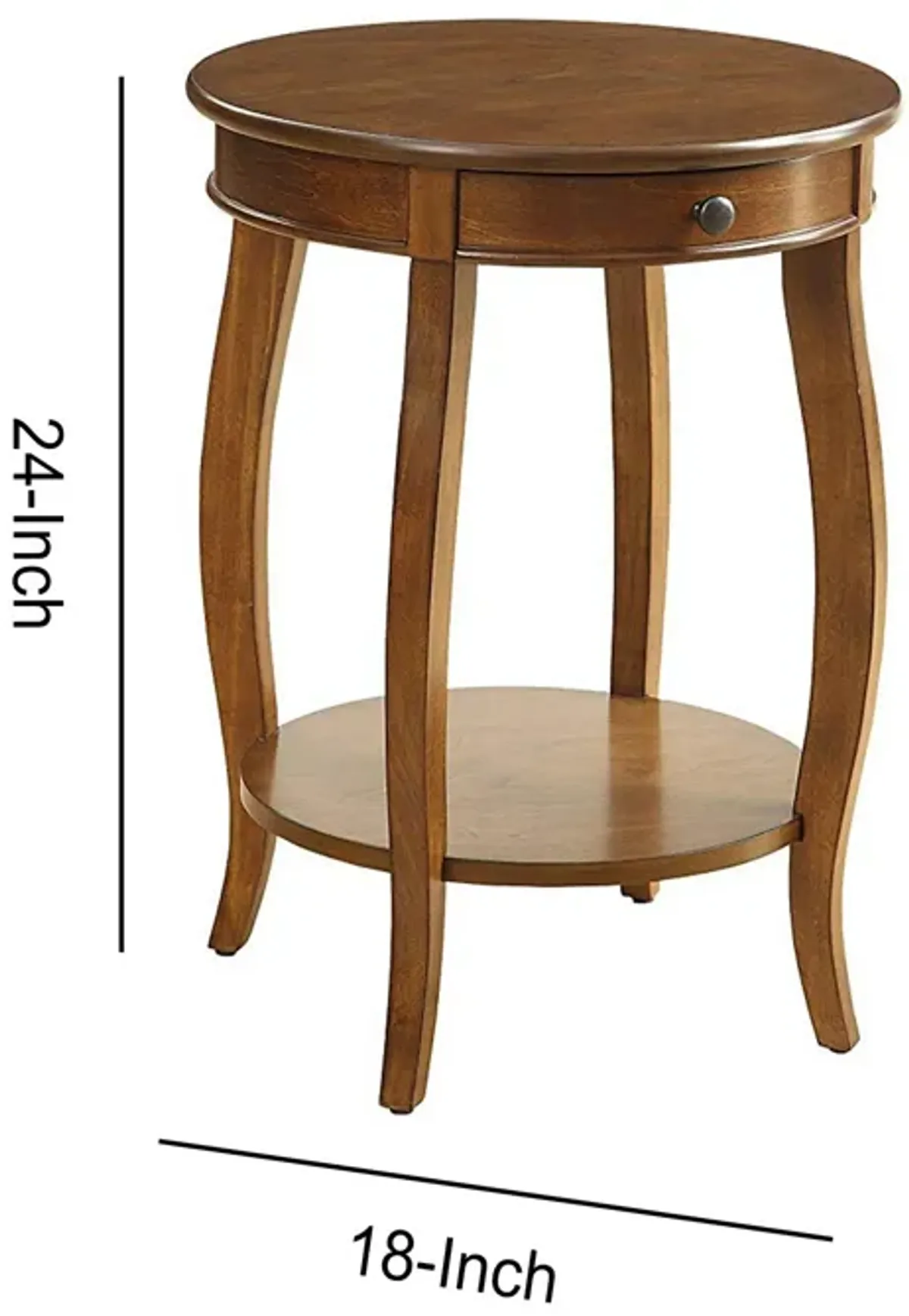 Alysa End Table, Walnut-Benzara