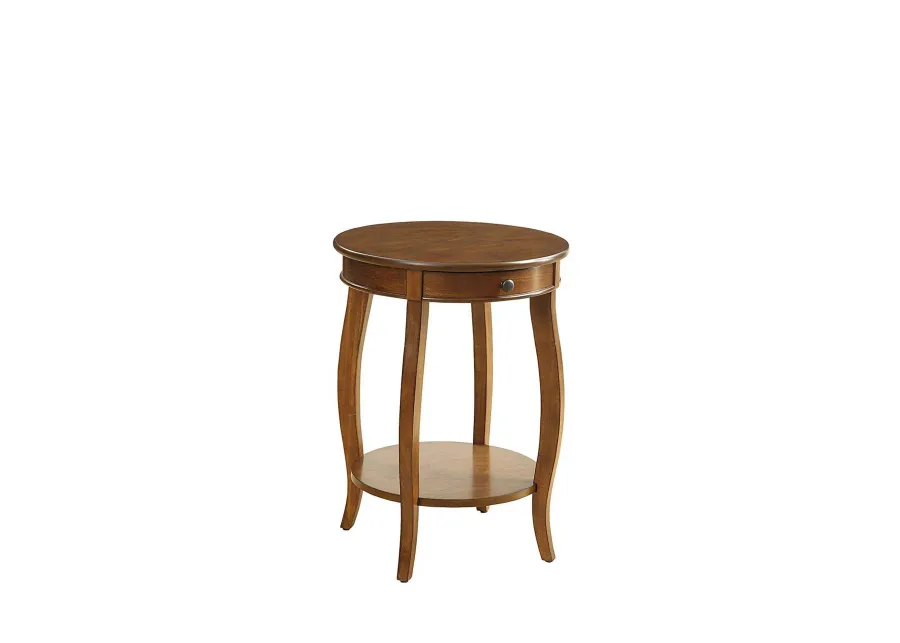 Alysa End Table, Walnut-Benzara