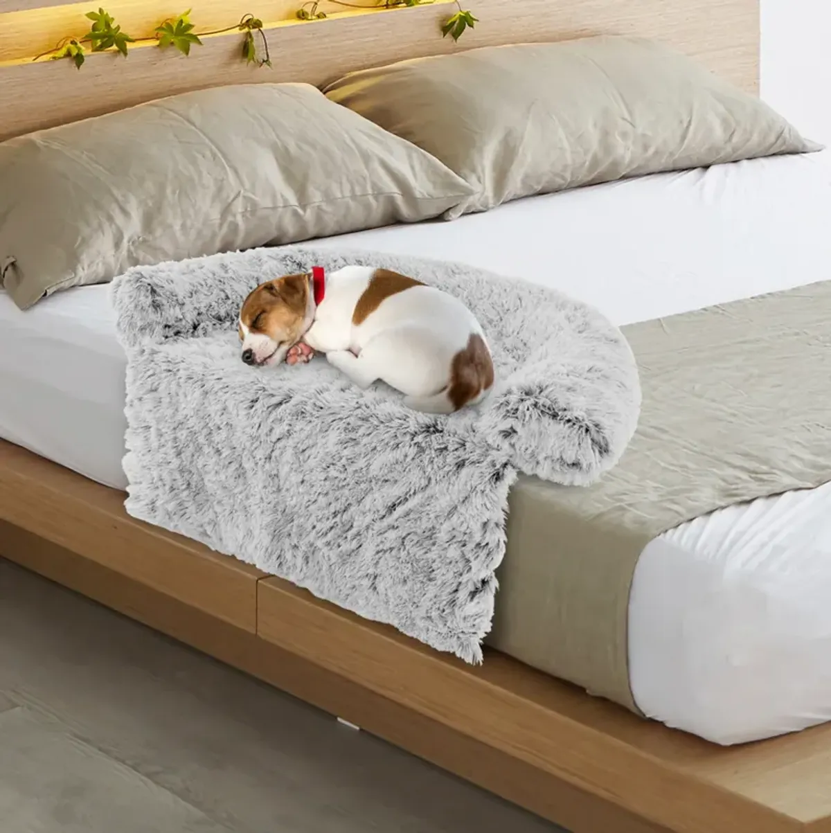 Plush Calming Dog Couch Bed with Anti-Slip Bottom – Soft and Cozy Pet Sofa for Dogs