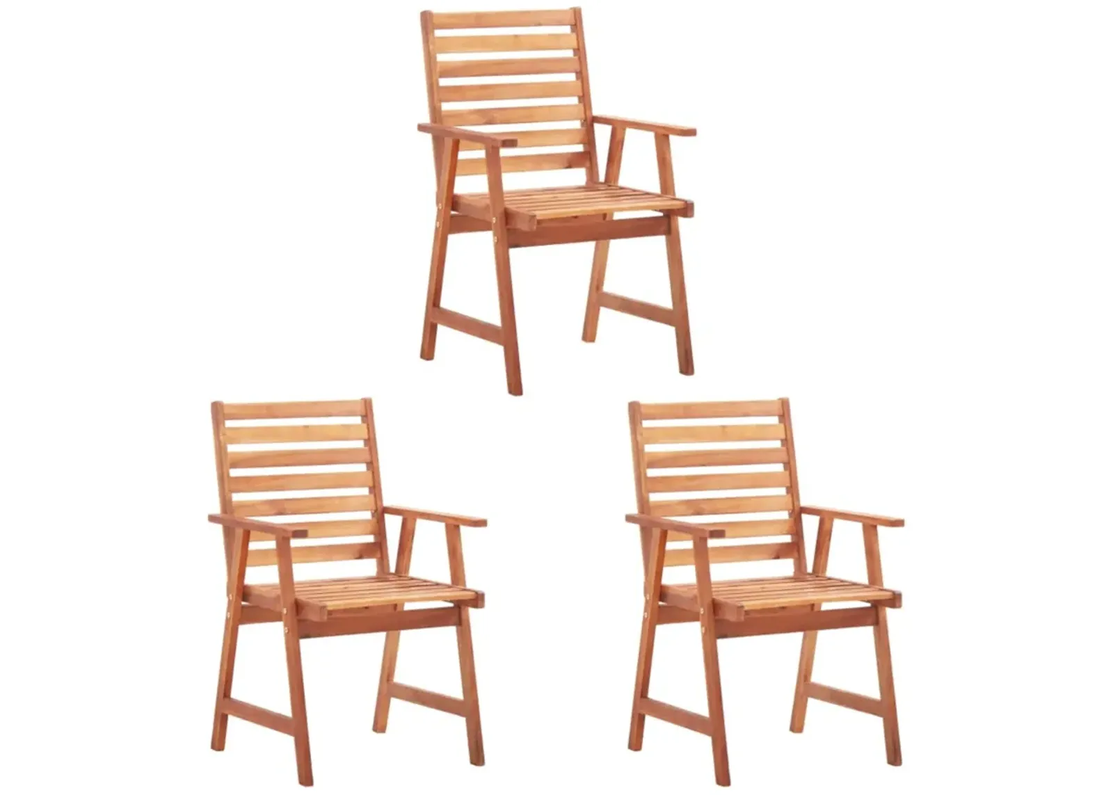 vidaXL Outdoor Dining Chairs 3 pcs Solid Acacia Wood