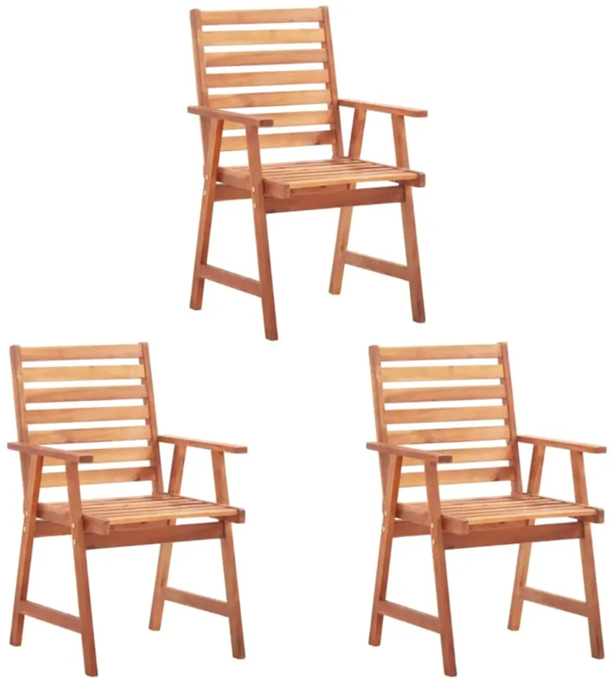 vidaXL Outdoor Dining Chairs 3 pcs Solid Acacia Wood