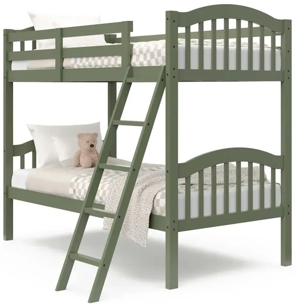 Storkcraft Long Horn Twin-Over-Twin Bunk Bed (Olive)- GREENGUARD Gold Certified