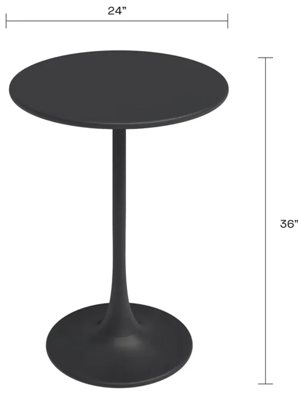 KURV™ OUTDOOR & INDOOR ROUND 24" STEEL COUNTER HEIGHT TABLE