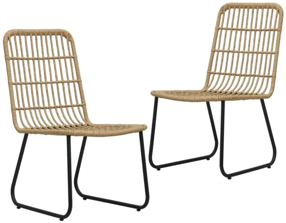 vidaXL 3 Piece Outdoor Dining Set Poly Rattan and Glass