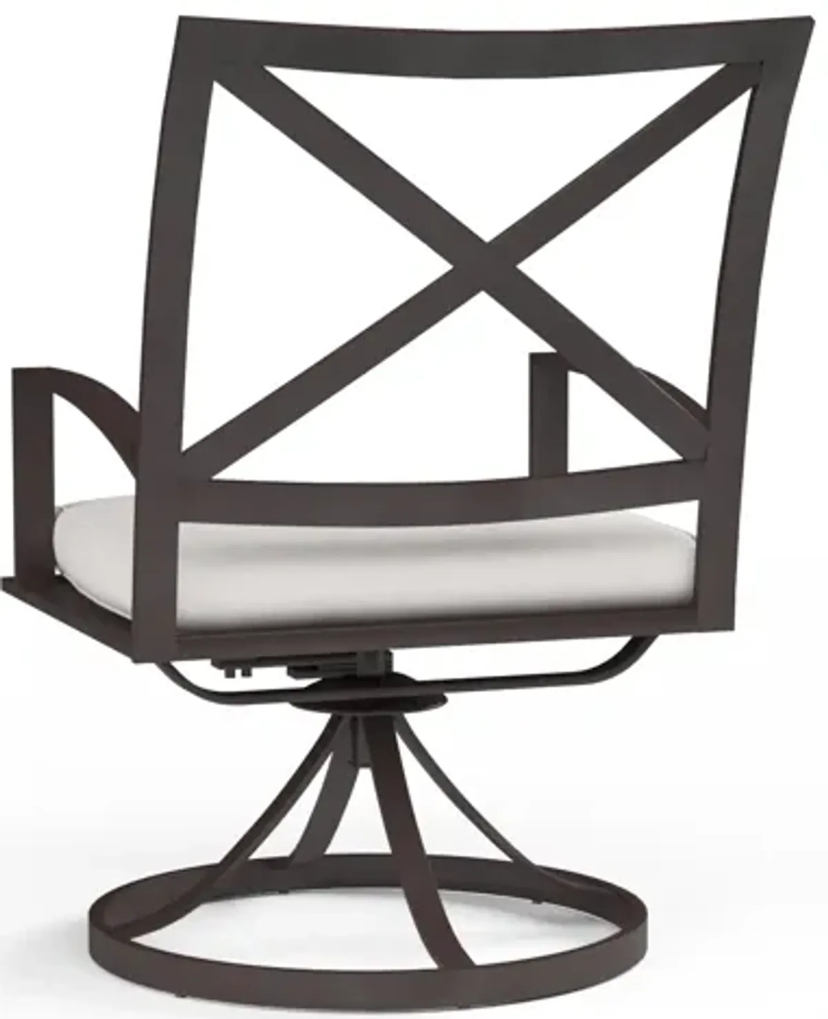 La Jolla Swivel Dining Chair in Canvas Flax w/ Self Welt