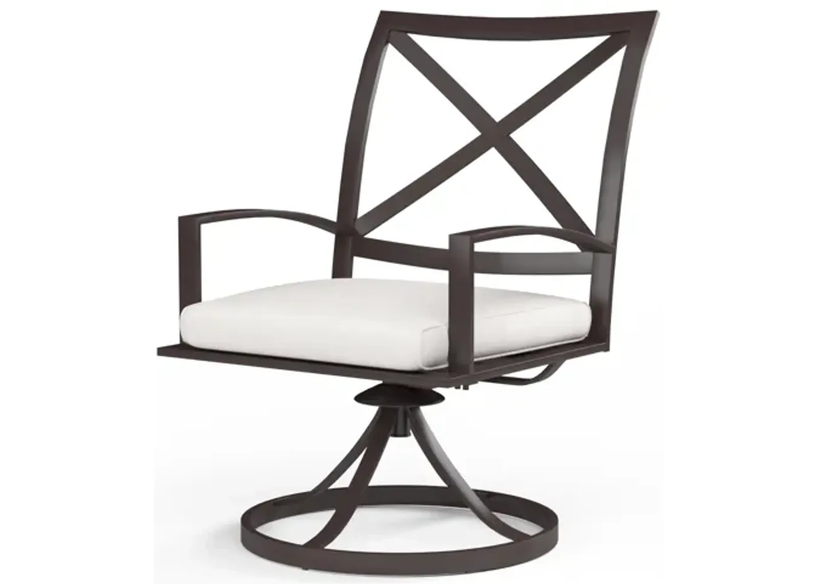 La Jolla Swivel Dining Chair in Canvas Flax w/ Self Welt