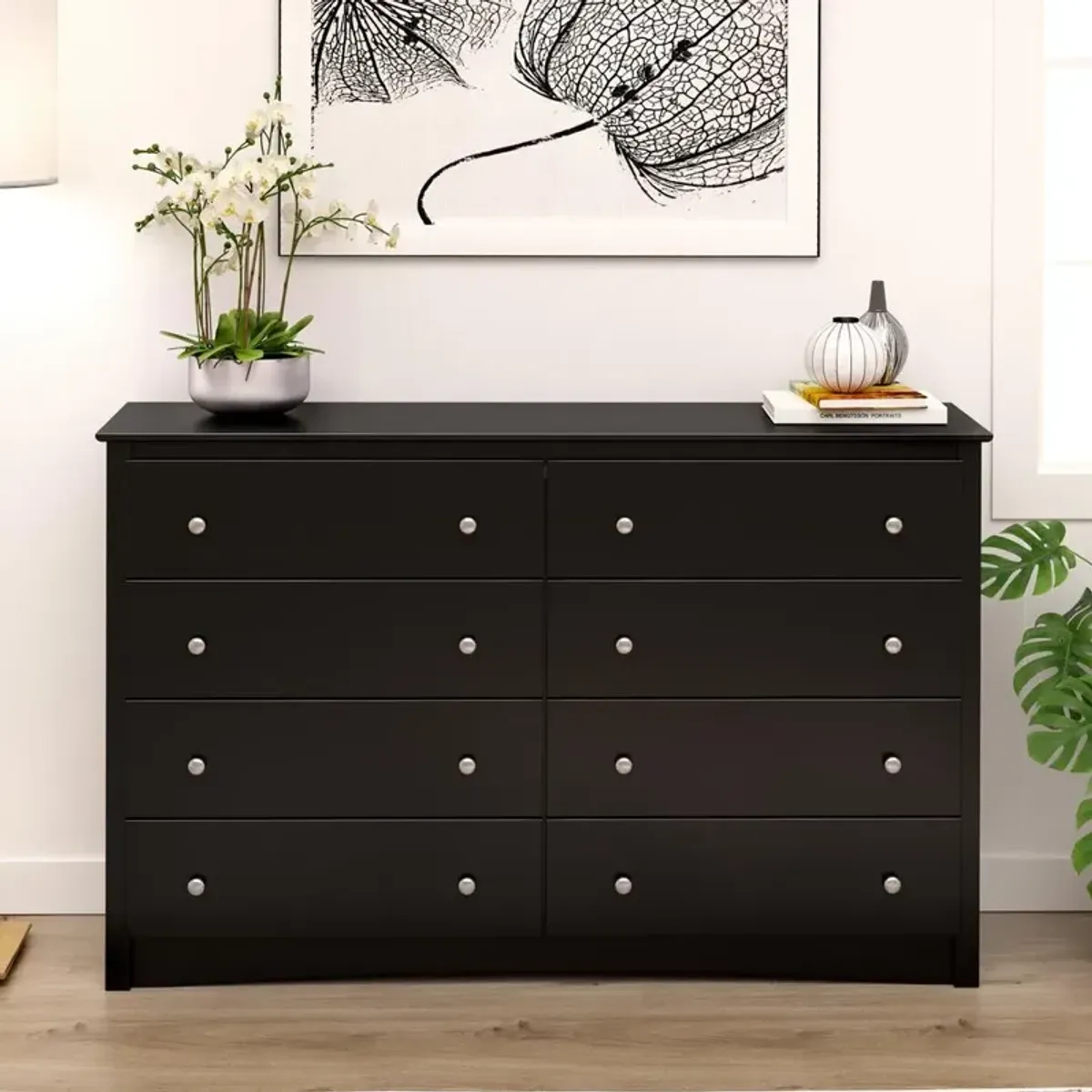 Prepac Sonoma 8-Drawer Dresser, Black