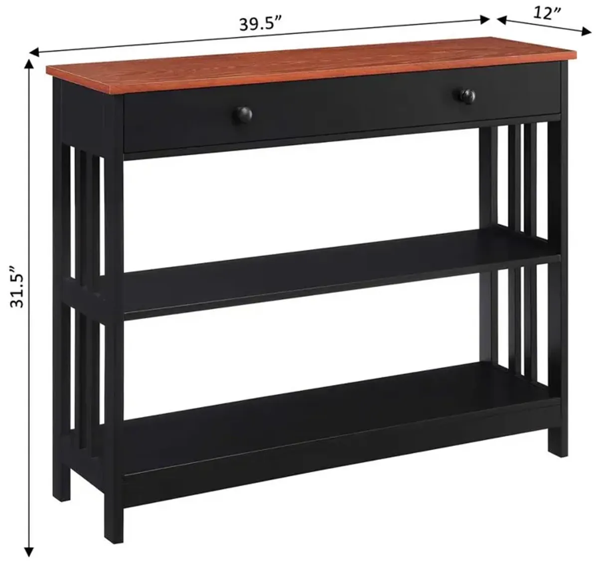 Convience Concept, Inc. Mission 1 Drawer Console Table with Shelves