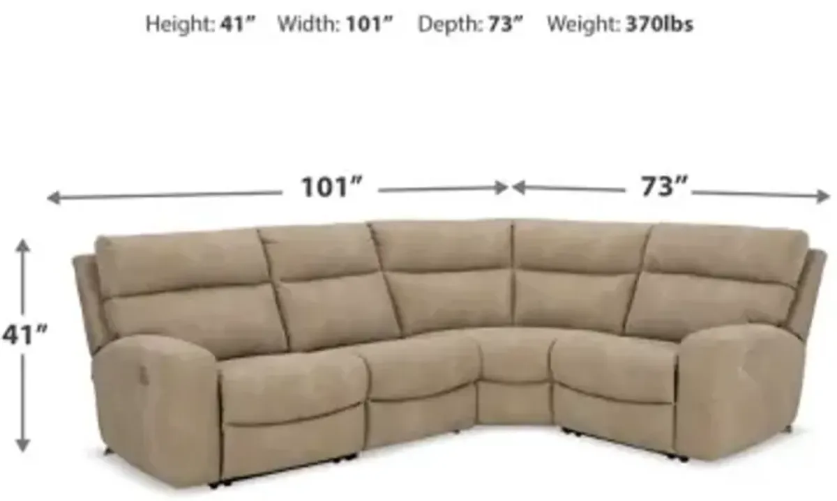 Next-Gen DuraPella 4PC Power Reclining Sectional