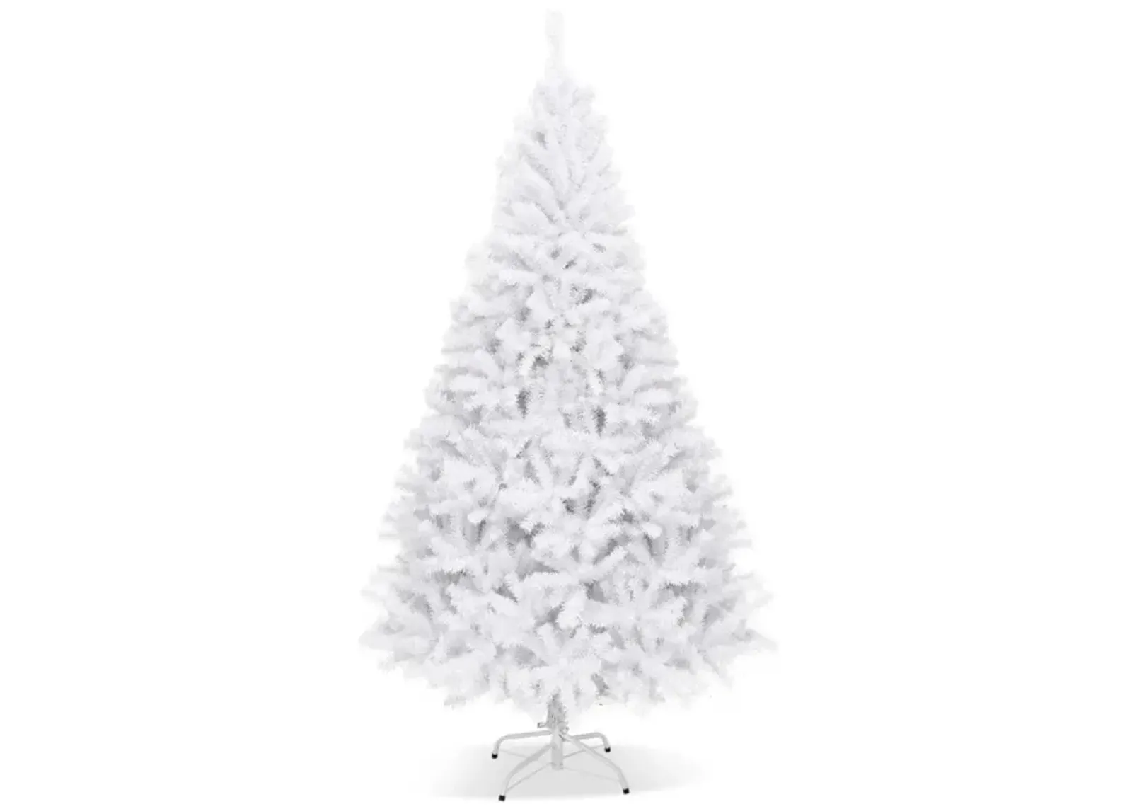 Hivvago 6/7.5/9 Feet White Christmas Tree with Metal Stand