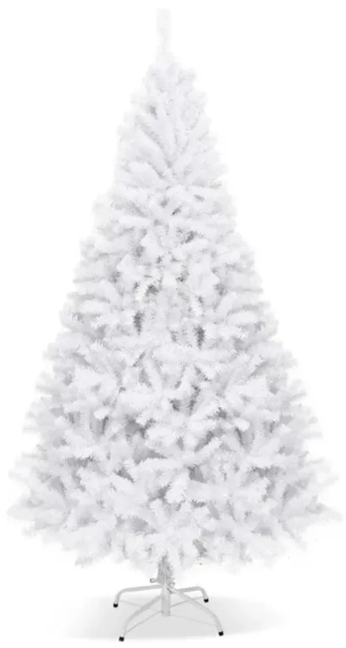 Hivvago 6/7.5/9 Feet White Christmas Tree with Metal Stand