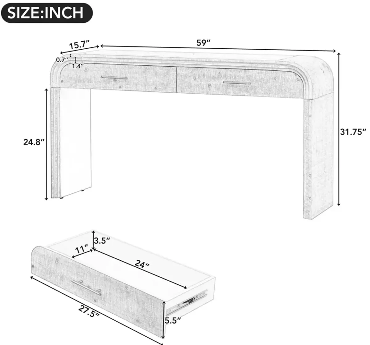 Merax Retro Open Style MDF Console Table