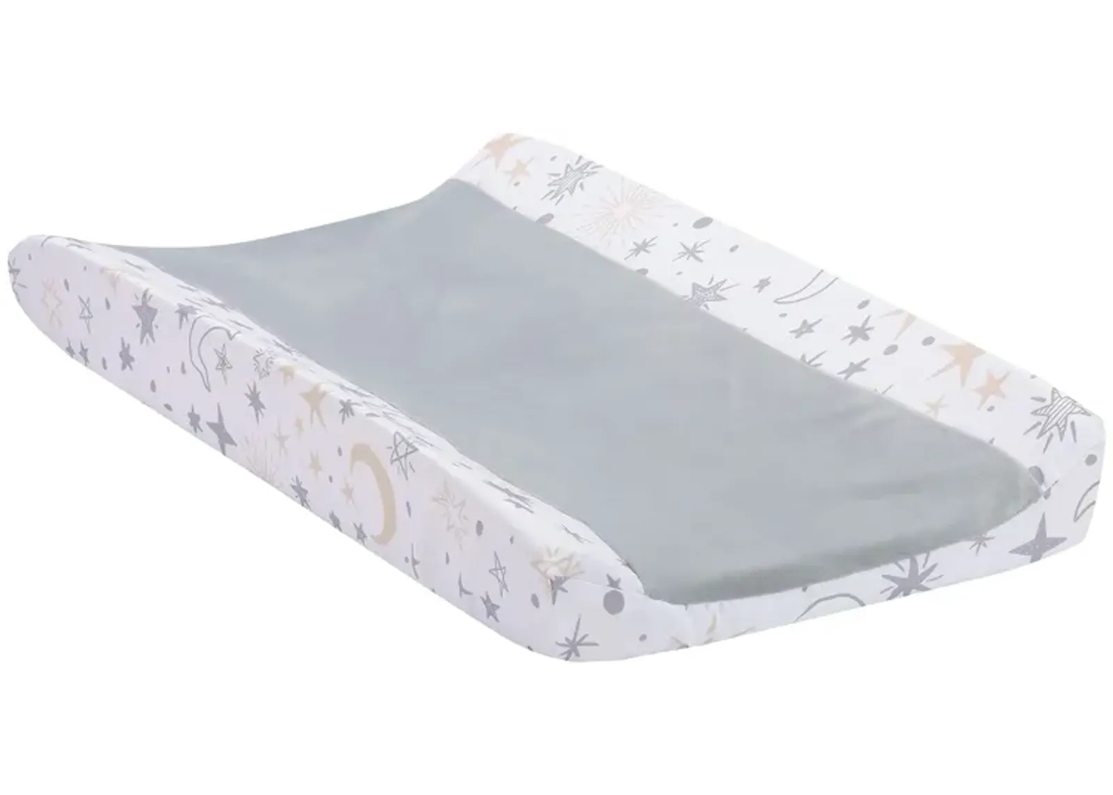 Lambs & Ivy Goodnight Moon White/Gray Changing Pad Cover - Moons/Stars