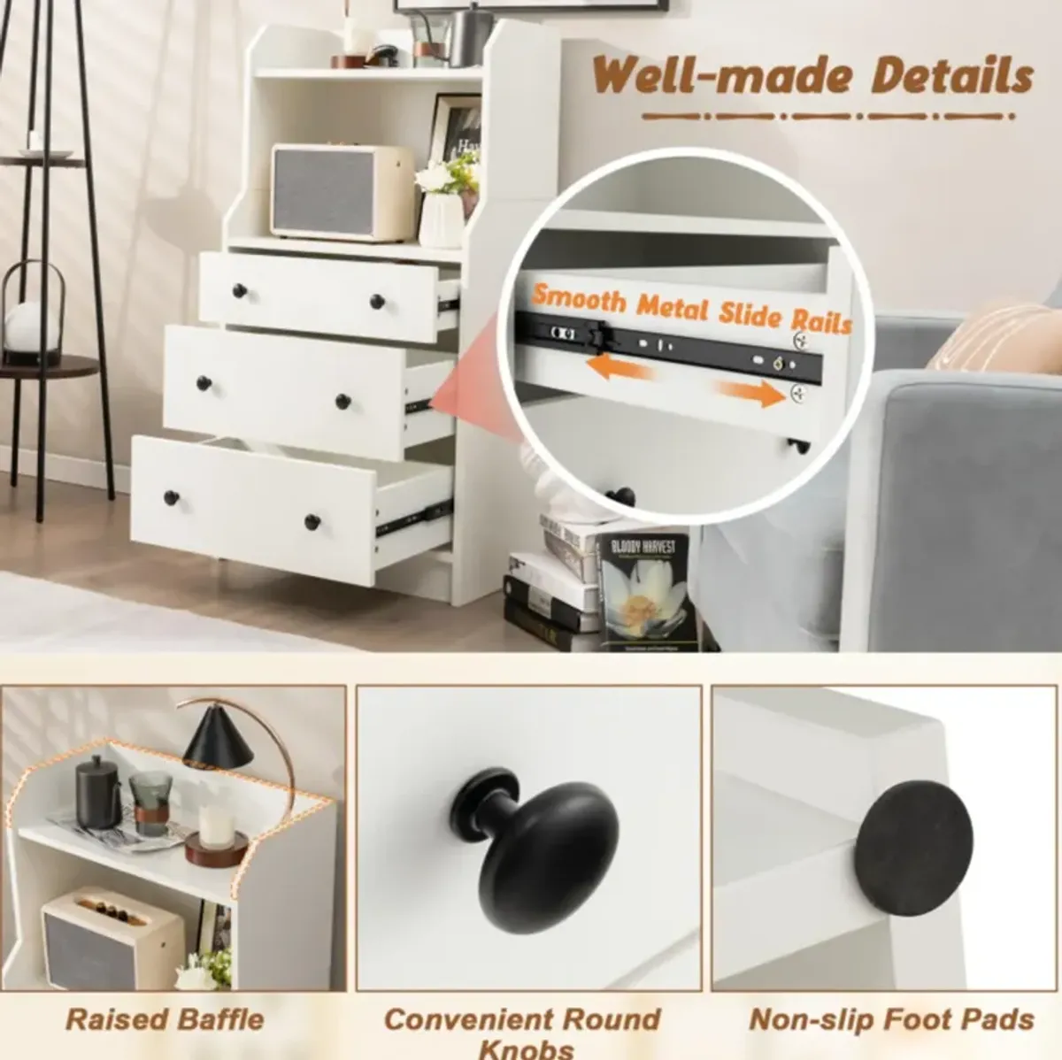 Hivvago Modern Storage Dresser with Anti-toppling Device