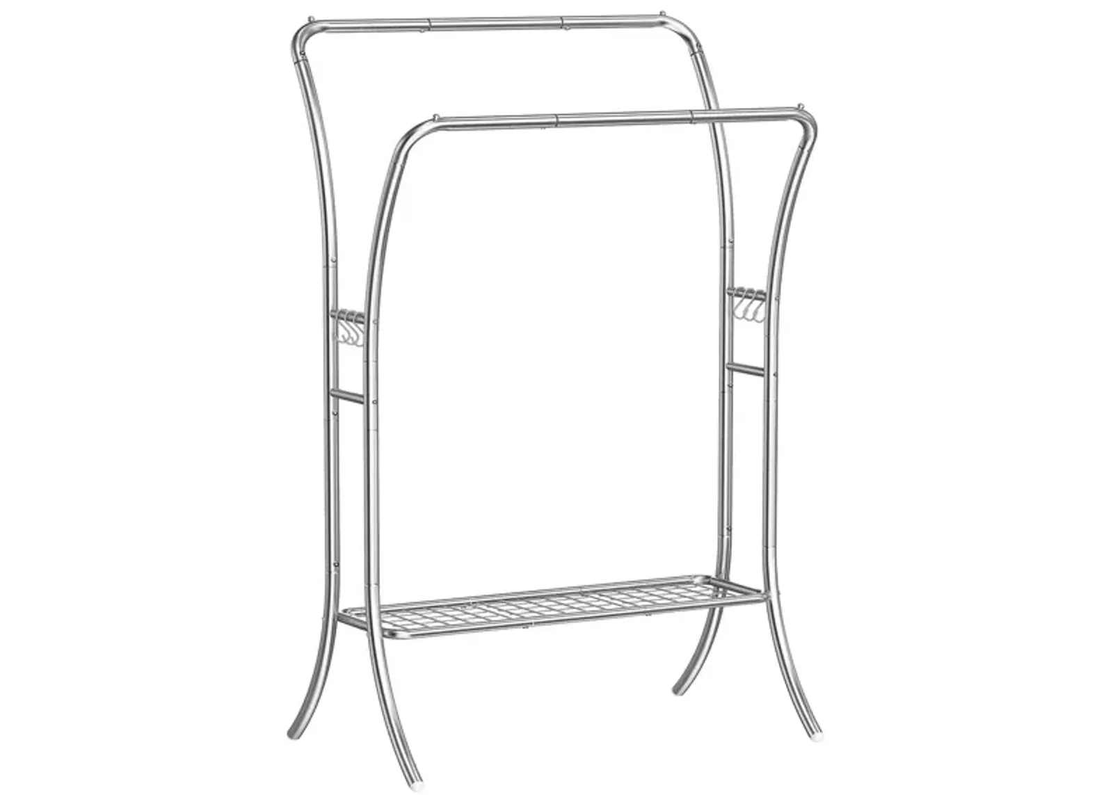 Heavy-Duty Double-Rod Clothes Rack Adjustable Garment Storage with Sturdy Design