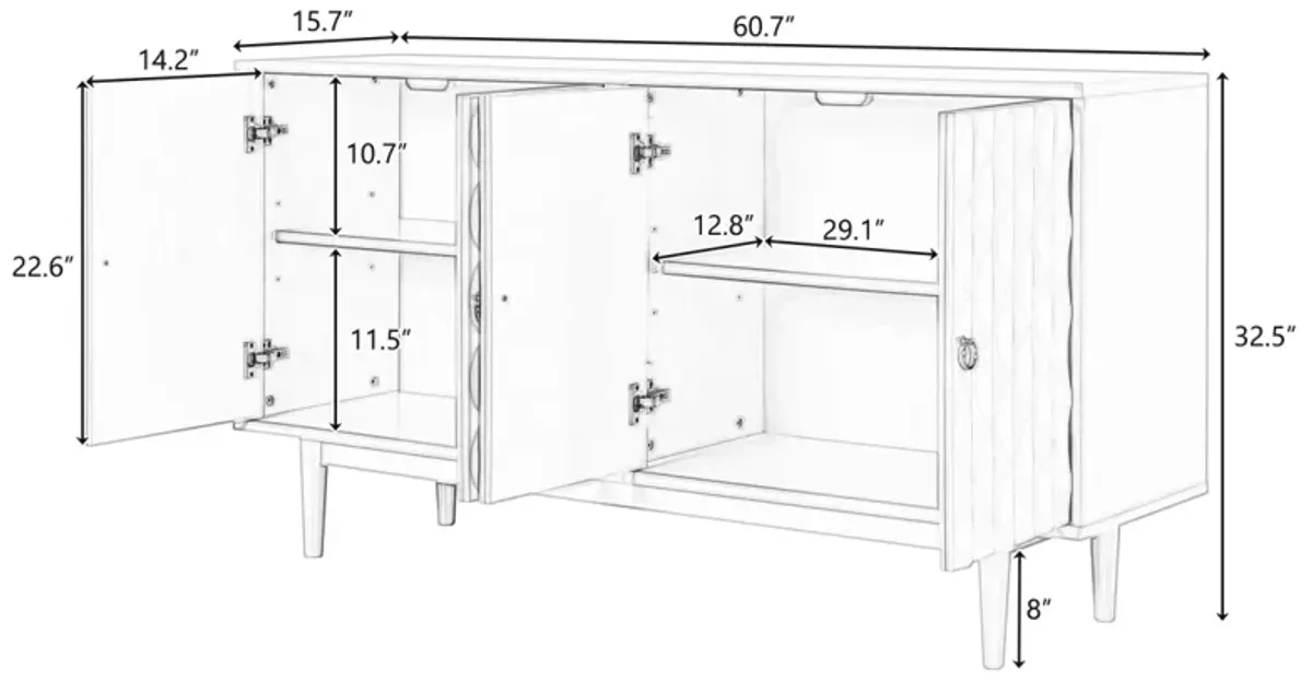 Wooden Kitchen Storage Cabinet for Home and Cooking Essentials