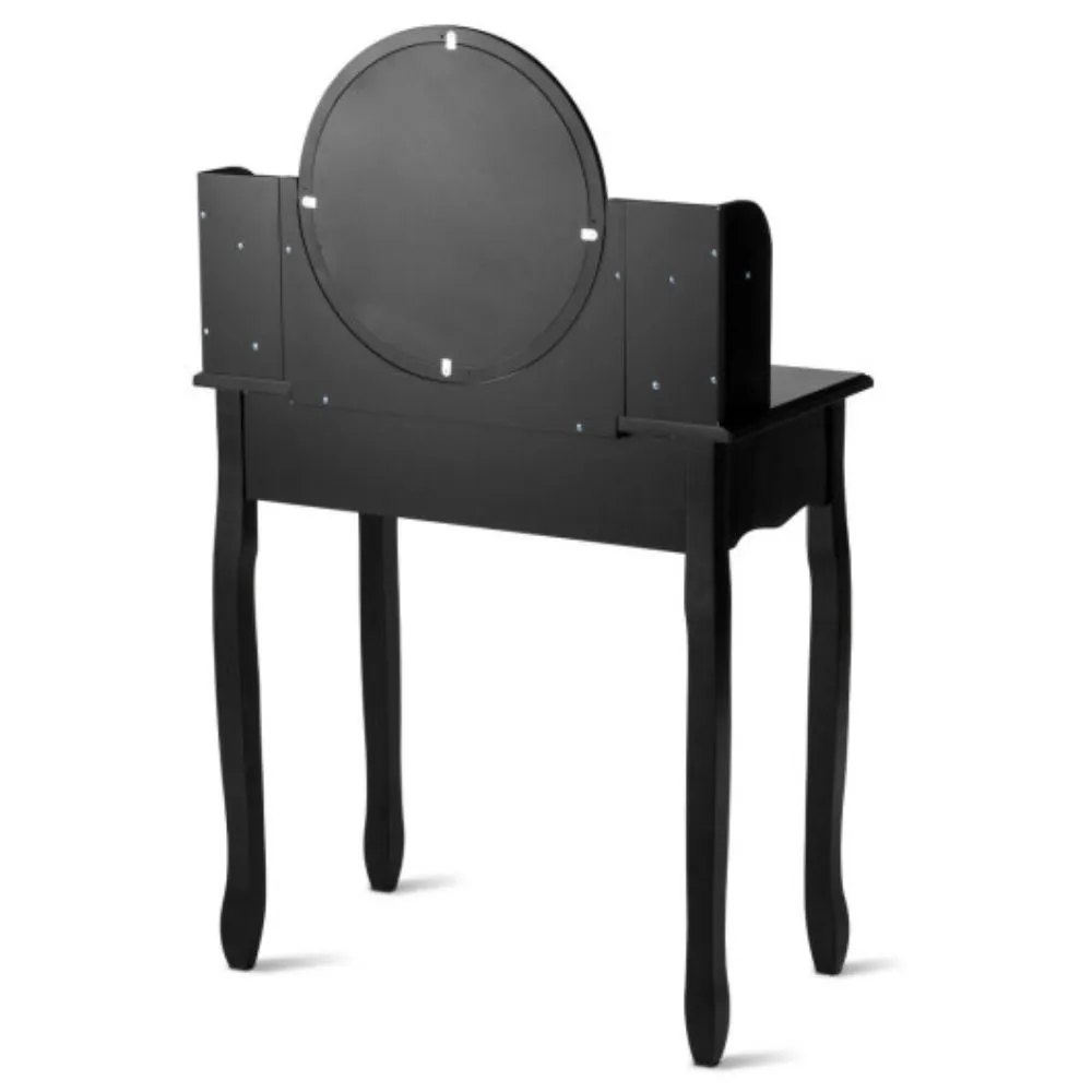 Makeup Vanity Table Set with 360� Pivoted Round Mirror