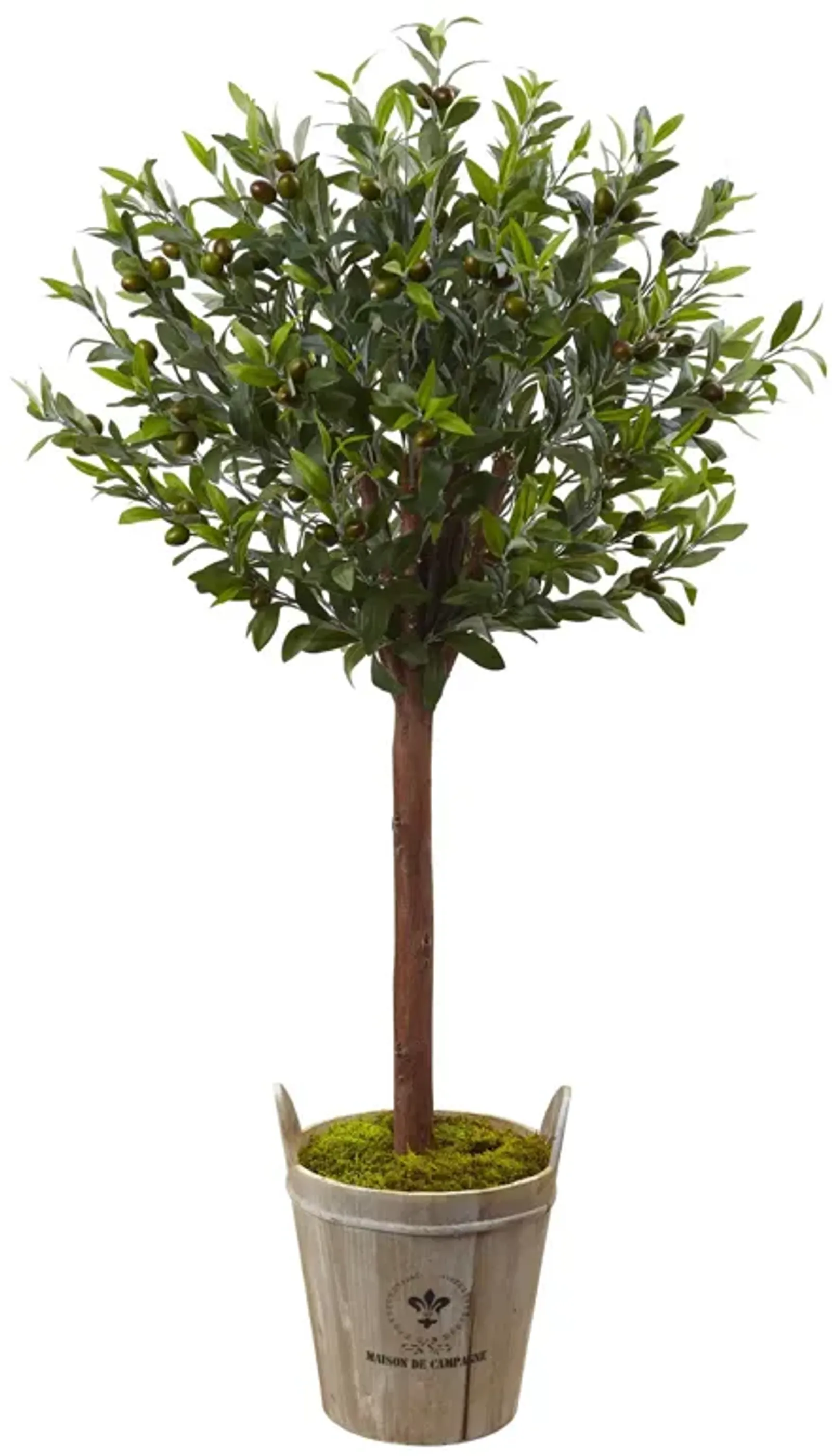 Hivvago 4.5 Feet Olive Topiary Tree with Farmhouse Planter