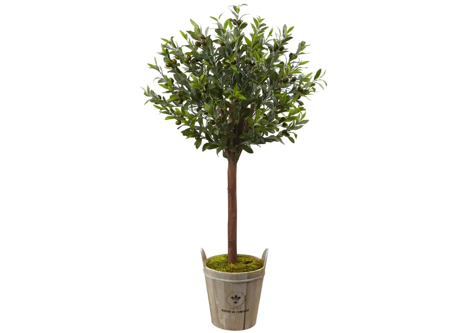 HomPlanti 4.5 Feet Olive Topiary Tree with Farmhouse Planter