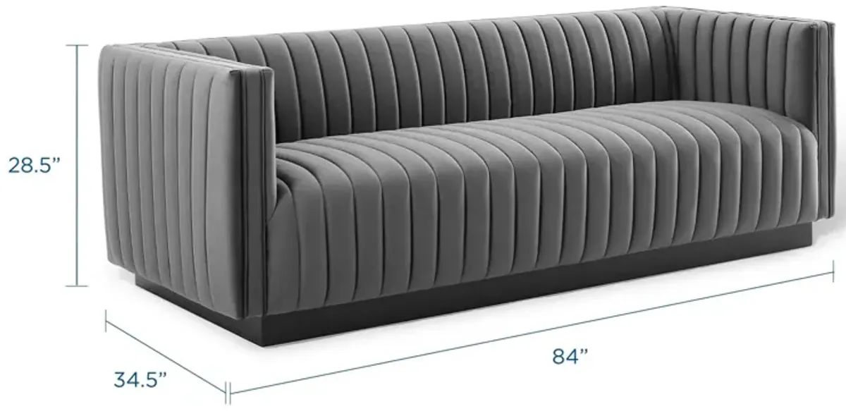 Conjure Channel Tufted Velvet Sofa