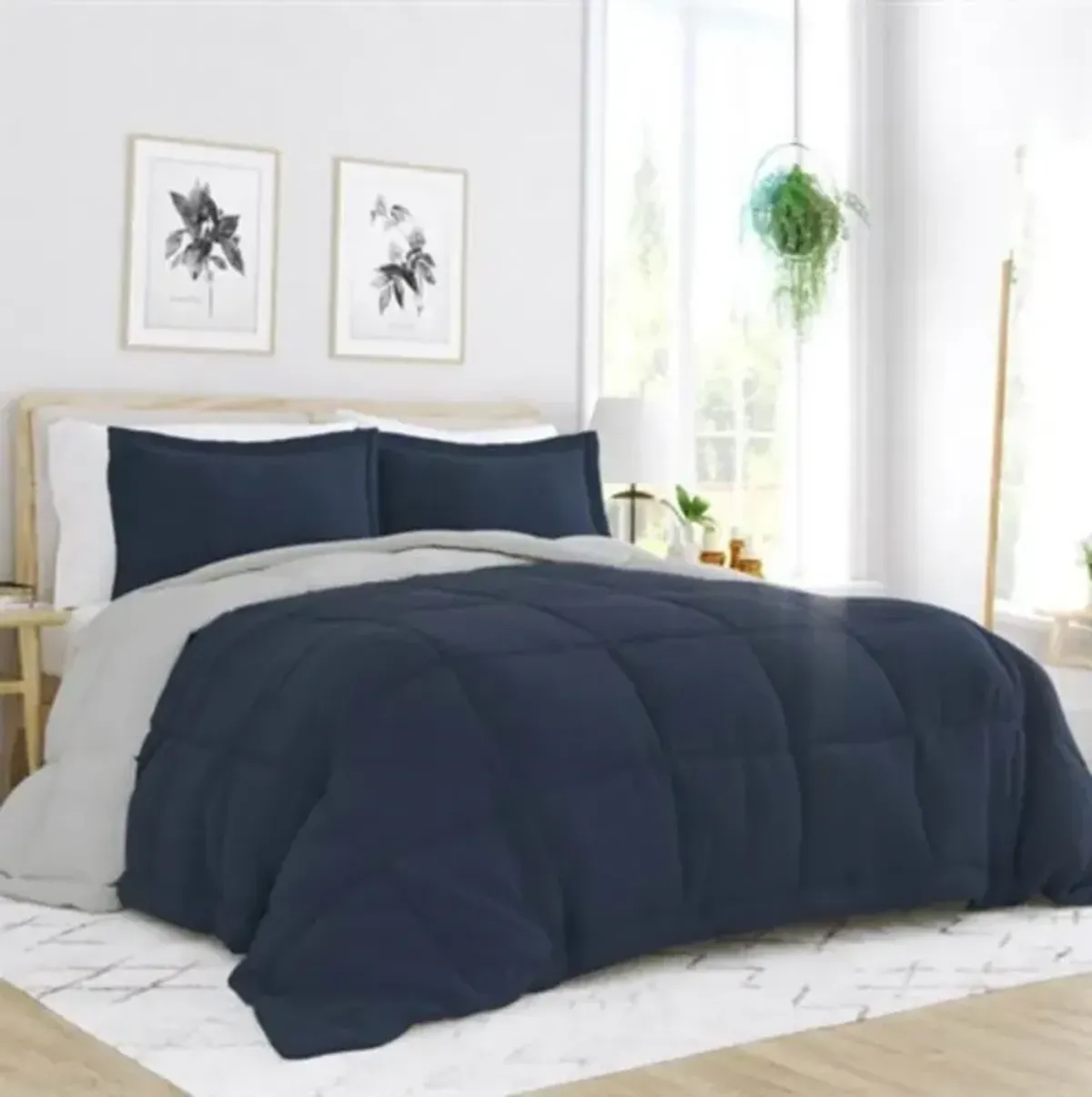 Lightweight 2-Piece Microfiber Comforter Set – Reversible Design