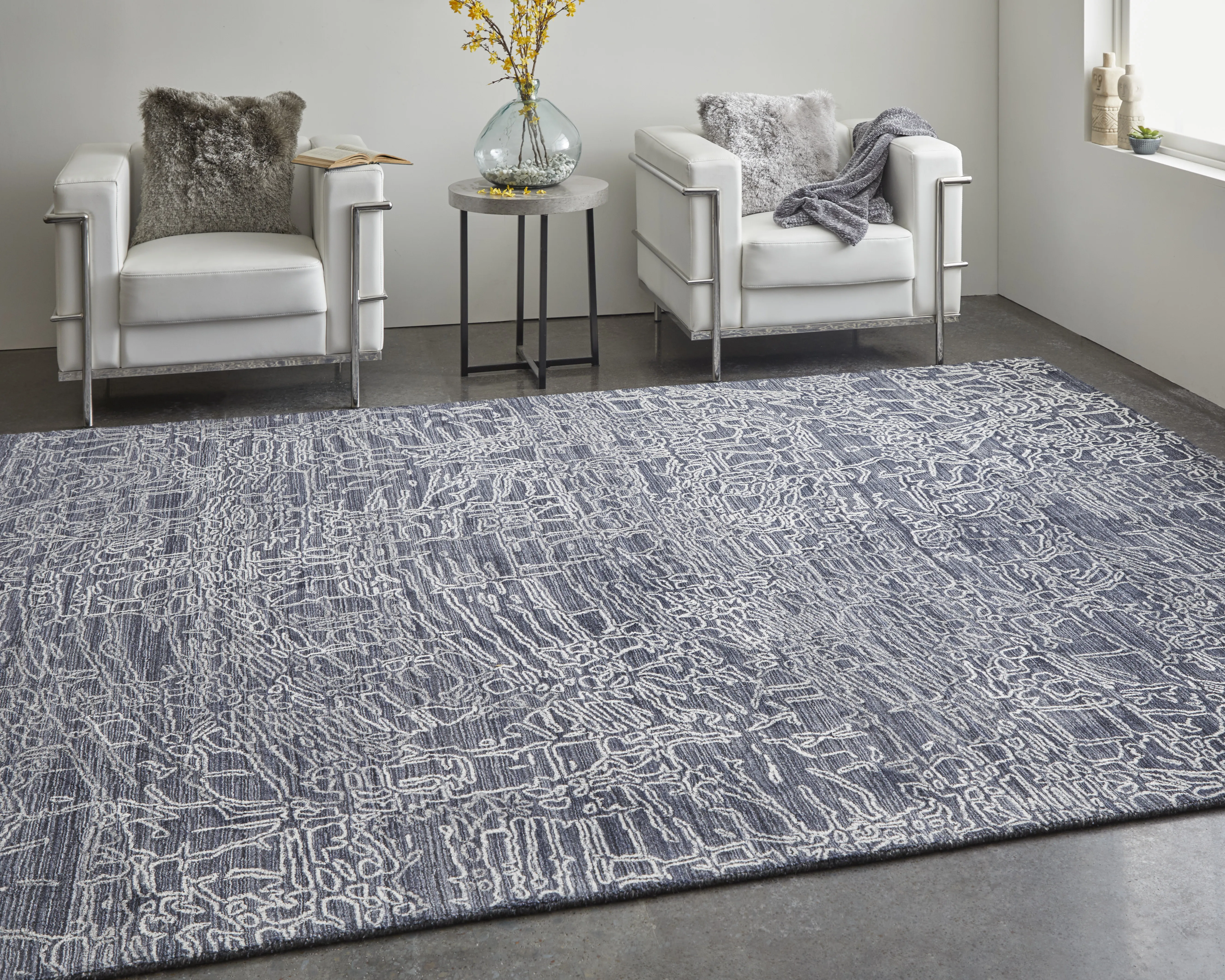 Whitton 8891F Black/Gray/Ivory 5' x 8' Rug