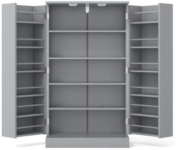Hivvago 17-Tier Kitchen Pantry Cabinet with 2 Doors and 6 Adjustable Shelves