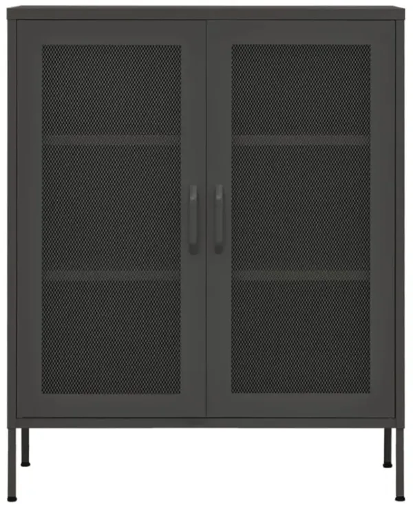 vidaXL Steel Storage Cabinet with Adjustable Shelves, Industrial Style, Practical Design, Anthracite, 31.5"x13.8"x40", Load Capacity 198.4 lbs