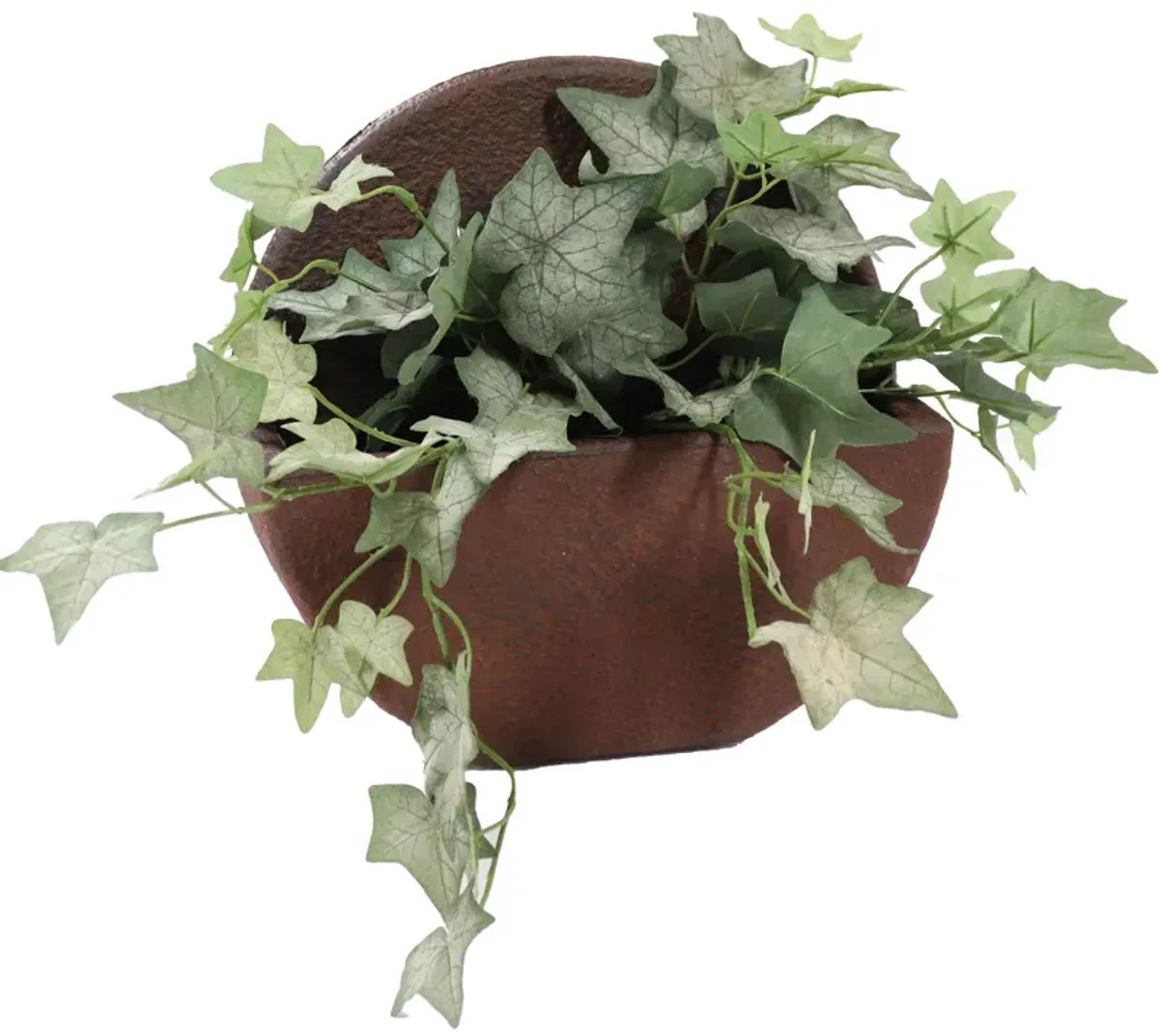 Sunnydaze 12 in Round Wall-Mounted Outdoor Planter - Dark Brown