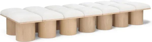 Meridian Furniture Pavilion Cream Boucle Fabric Bench