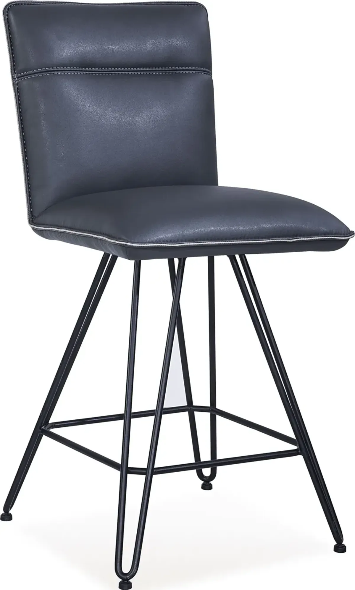 Demi Hairpin Leg Swivel Counter Stool in Cobalt - Set of 2