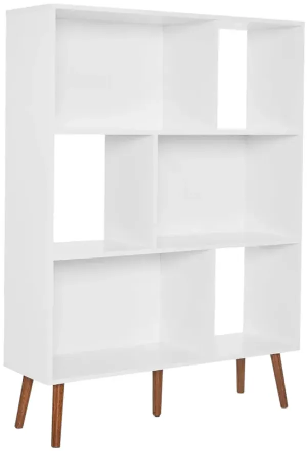 Mid-Century Modern Bookcase – Storage Shelving Unit for Home or Office