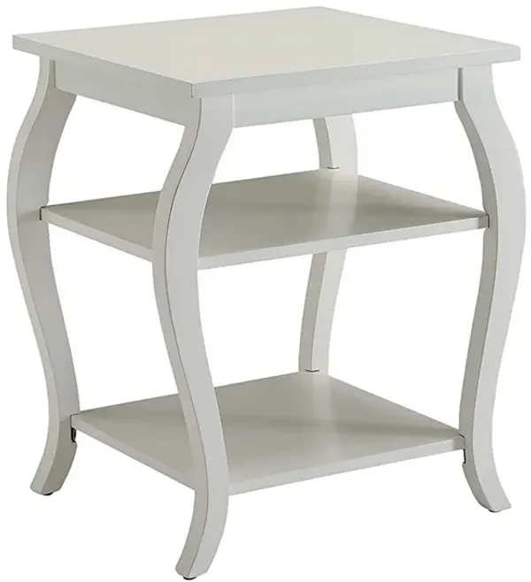 Becci End Table, White-Benzara