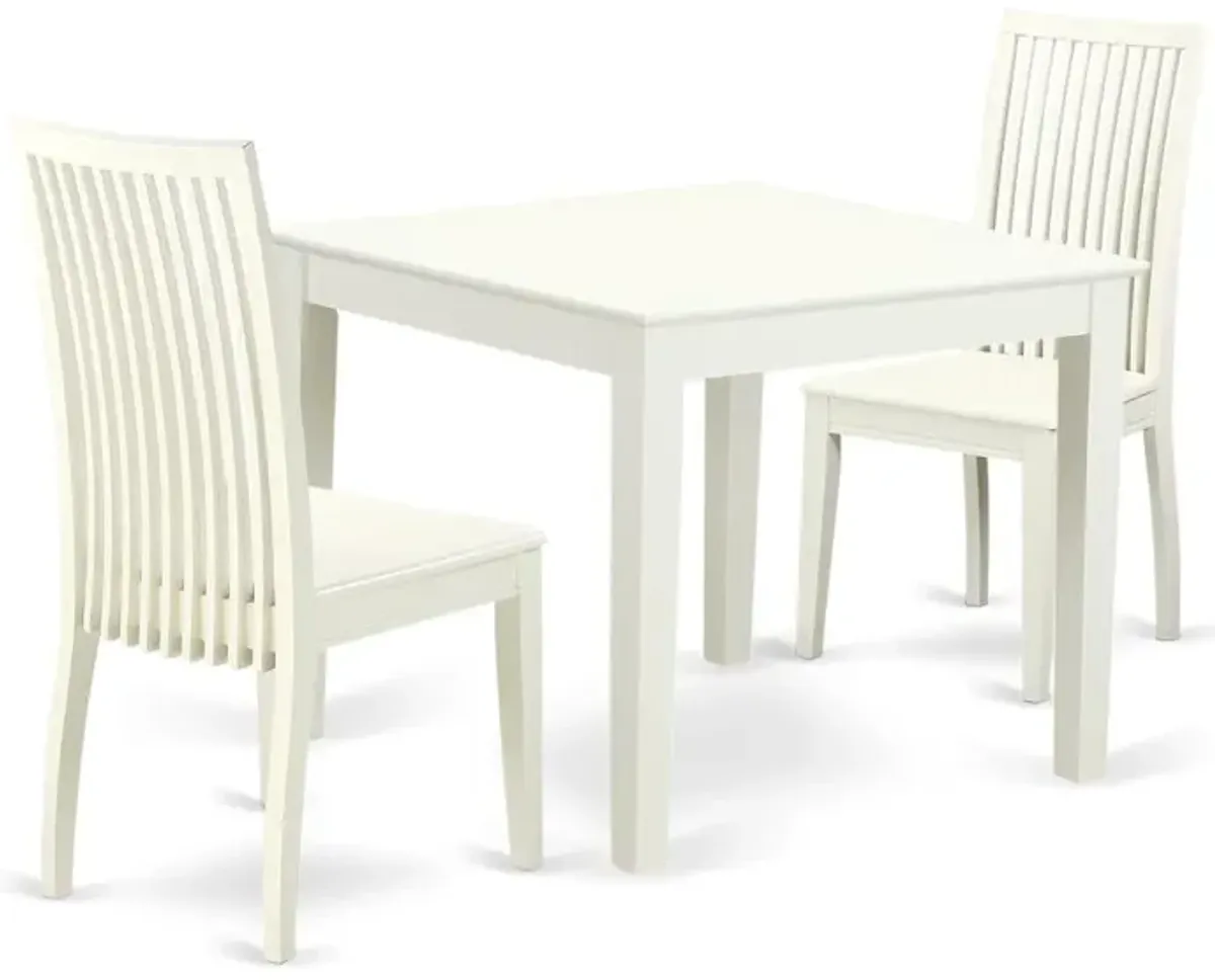 Dining Room Set Linen White, OXIP3-LWH-W