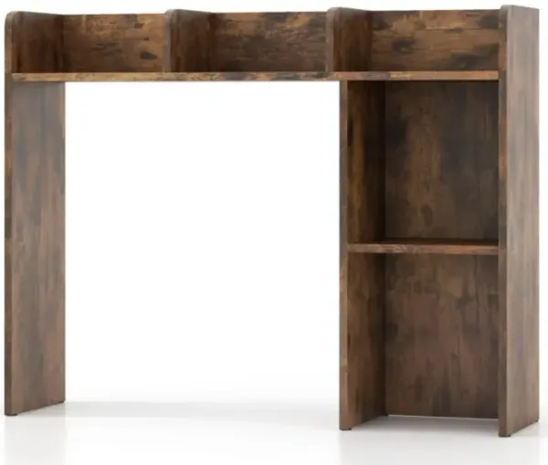 Hivvago 3-Tier Multipurpose Desk Bookshelf with 4 Shelves-Oak