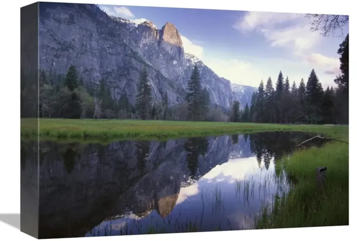 Sentinel Rock, reflected in water, Yosemite National Park, California-Canvas Art-16x12