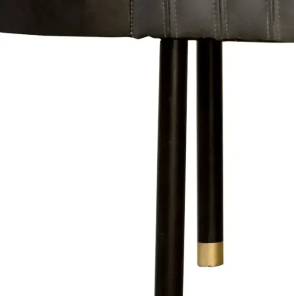 56 gray And Brown Leather Upholstered Bench