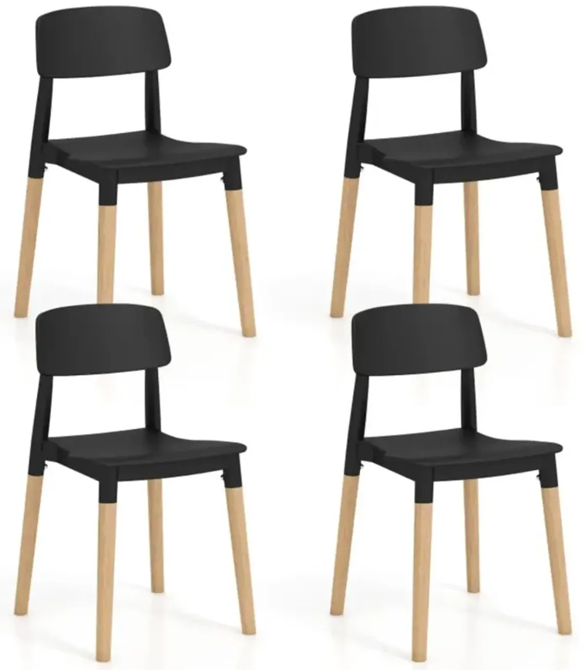 Hivvago Modern Dining Side Chairs Set of 4 with Ergonomic Backrest for Dining Room